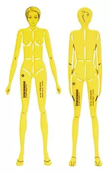 Traceease Женская человеческая фигура Шаблоны Трафареты Модные дизайнерские инструменты для рисования, 2 шт. 2.8 x 8.0 inches жёлтый