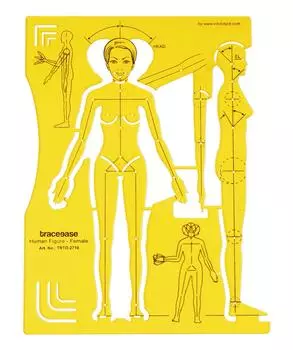 Traceease Женская человеческая фигура Шаблоны Трафареты Модные дизайнерские инструменты для рисования, Женская человеческая фигура 7.0 x 9.2 inches жёлтый