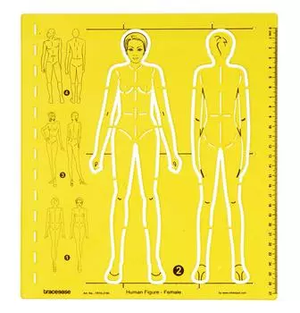 Traceease Женская человеческая фигура Шаблоны Трафареты Модные дизайнерские инструменты для рисования, Женская человеческая фигура 10.3 x 11.4 inches жёлтый