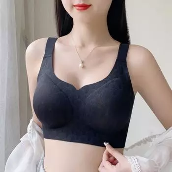 Бесследное нижнее белье большого размера женское спортивное, собирает, чтобы закрыть вторичную грудь, против провисания жира ММ бюстгальтер тонкий 75 красный