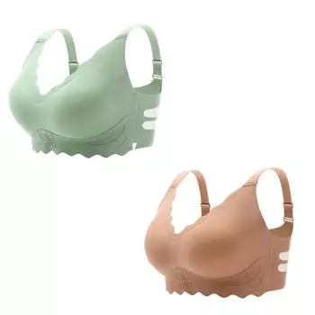 Traceless underwear women s steel rim closed breast anti-sagging large size thin bra gather small bra 75B коричневый