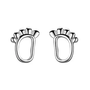 Traces Footprint Earrings, Women s Silver Plated Earrings, Women s Fashion Ear Jewelry Earrings