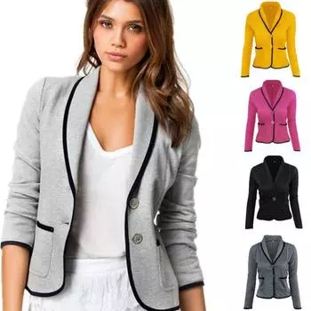 Trade Casual Wild Fashion Тонкий темпераментный маленький пиджак 2020 Женская одежда L чёрный