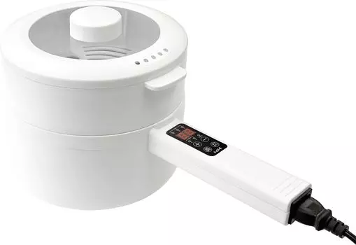 Trade One Tabletop Electric 4 Functions in 1 5 Levels of Firepower Timer Cooking Easy to Time Living Alone CHEF White Pot, 1.5L Capacity, (Bake, Boil,