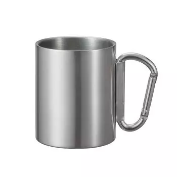 Trade Works Folding Carabiner Handle Stainless Steel Mug Silver TS-1611-005