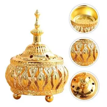 Традиционная арабская металлическая курильница для благовоний Бахур, домашний ароматический диффузор, курильница A
