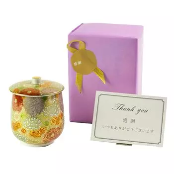 Традиционная чайная чашка Honpo Kutani со специальной коробкой из павловнии 1 специальная упаковка с благодарственным подарком, крышкой в честь Дня уважения к пожилым людям den0302, золотой