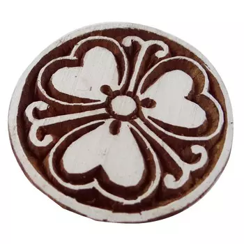 Традиционная деревянная печать Штемпель Цветочная ручная резная текстильная ткань для печати 2.1 x 1 Inches