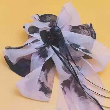 Традиционная китайская заколка для волос с шикарными бантами и ниспадающими лентами. Элегантный шикарный аксессуар для волос. Минималистичная заколка для волос.