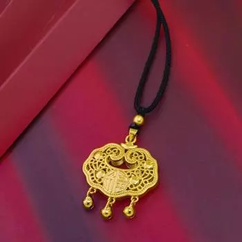 Традиционное полое ожерелье с китайским иероглифом «Фу» и символом удачи, цепочка на ключицу для женщин auspicious clouds