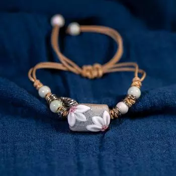 Традиционные бесполезные ручные плетеные цветные глазурованные керамические браслеты бусины в народном стиле женские модные украшения Бесплатная доставка #1392