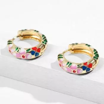 Традиционные Эмалевые Серьги-цветы Китайские Китайские Серьги Бохо Ювелирные изделия style 6