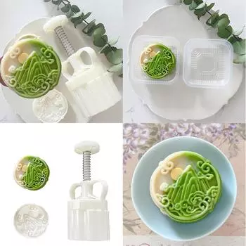 Традиционные китайские ландшафтные дизайны Формы для изготовления лунных пряников весом 75 г с ландшафтными изображениями для выпечки