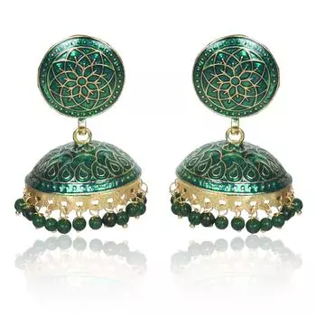 Традиционные позолоченные серьги ручной работы Джумки/Джумка для женщин и девочек