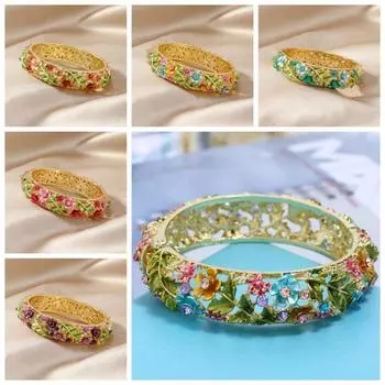 Традиционный ажурный браслет с цветком, двойной браслет, женский браслет на руку, подарки для женщин и девочек шампанского