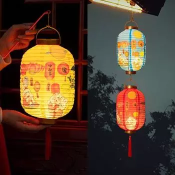 Традиционный фестиваль Фестивальный старинный фонарь Китайский стиль Круглый бумажный фонарь Новый год Style 2