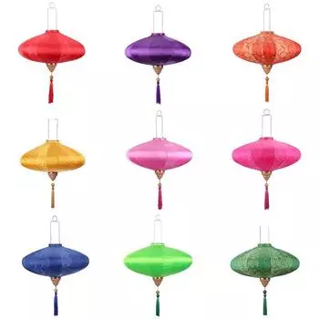 Традиционный китайский фонарь с цветочным принтом, шелковый, водонепроницаемый, подвесной светильник, свадебный декор, новогодний фестиваль, фонари 12INCH