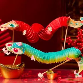 Традиционный китайский Новый год гирлянда из змей мультфильм змея висит декоративный фонарь фестиваль Style 2