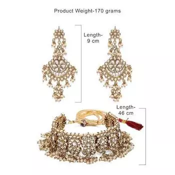 Традиционный комплект ожерелий кундан и жемчуга для женщин