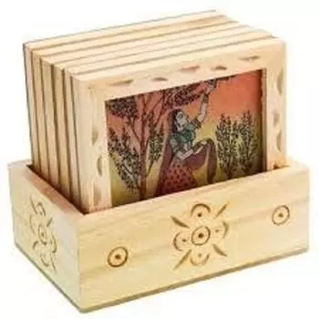 Традиционный набор подставок для чая/кофе с росписью драгоценными камнями в стиле Мира - Домашний декор, изделия ручной работы