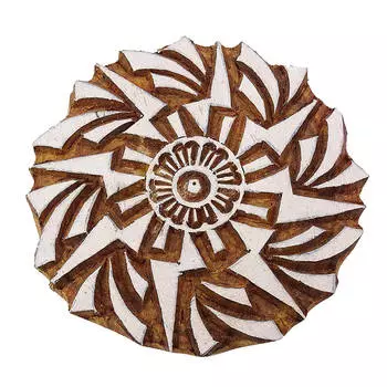 Традиционный Печатный Блок Декоративный Цветочный Принт Текстильный Штамп Деревянный 4 X 1 Inches коричневый