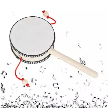 Традиционный погремушка-барабан, деревянная детская погремушка, игрушка для новорожденных, малышей, обучающий инструмент, игрушка для детей, мальчиков и девочек