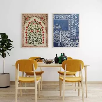 Традиционный турецкий букет с принтом, винтажный цветочный Изник, художественный постер, декоративное искусство, холст, картина, настенная картина, декор для дома и комнаты 21x30cm No Framed