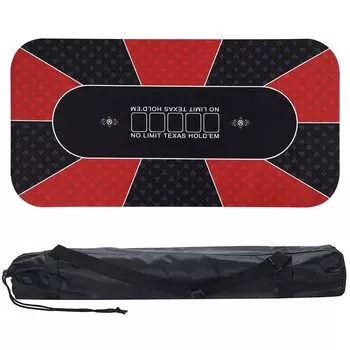 Trading Card Heaven Poker Mat Texas Playmat Casino with Storage Bag 60 x Hold em (Red, 120cm)