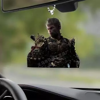 Traditional Chinese Acrylic Black Wukong Hanging Ornament Unique Car Decoration Home For 1