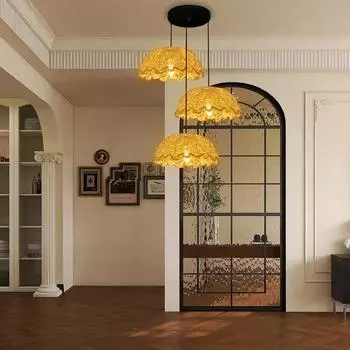 Traditional Countryside Handcrafted Rattan Pendant Hanging Ceiling Lamp Fixture Home Decor Lampshade No Bulb чёрный