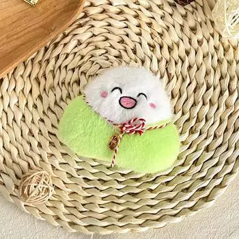 Traditional Cute Festival Zongzi Plush With Pp Cotton Filling Keychain Toy Curved Eyes