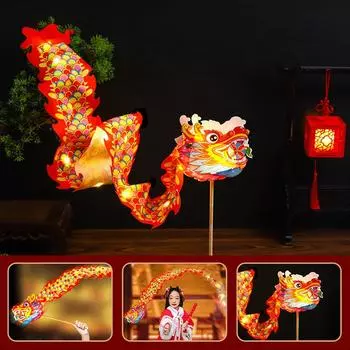 Traditional Handheld Dragon Lantern Chinese LED Lantern Toys Dragon Dance Lantern New Year Style 3
