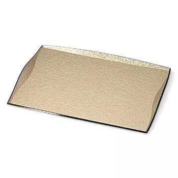 Traditional x x Wave Pattern with Champagne Gold SL J-Kitchens Placemat, Japanese-Made Tray, Heat-Resistant, 5-Shaku (46.2cm 32.8cm 2.7cm), Rim, Aqua,