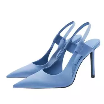 Traf модные вечерние пикантные туфли-лодочки на высоком каблуке черного и синего цвета, босоножки на остром каблуке, женские вечерние элегантные атласные женские повседневные туфли на каблуке 35 красный