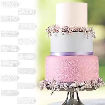 Трафарет для торта из помадки, штампы, трафареты, шаблоны для цветочного торта, спрей, формы для цветочного торта, тиснение, декоративный инструмент для торта B