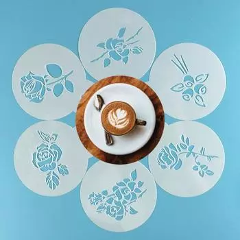 Трафареты для кофе, отличные, простые в очистке, компактные формы для украшения кофе, форма для кофе, необычная модель печати, трафареты для торта для пекарни белый