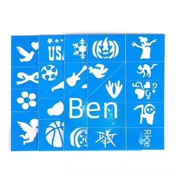 Трафареты для татуировок и краска для тела на Хэллоуин для косплей-вечеринок 4 pattern templates розы красного