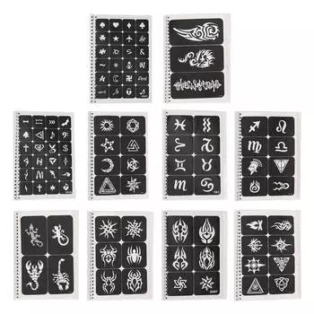 Трафареты для татуировок Водонепроницаемые 99 узоров Многоразовые трафареты для татуировок для боди-арта Для женщин и детей