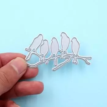 Трафареты «Птица на ветке» для скрапбукинга «сделай сам»/фотоальбома, декоративное тиснение, бумажные карты «сделай сам», штампы серебряный