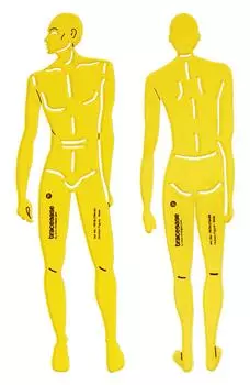 Трафареты шаблонов мужских фигур Traceease Модные дизайнерские инструменты для рисования, 2 шт. 2.4 x 8 inches жёлтый
