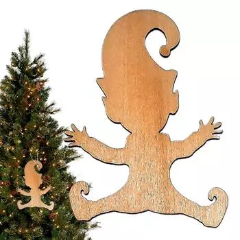 Трафареты следов гномов Рождественские украшения Деревянные трафареты следов для полов Рождественский шаблон пола Украшения для окон красный