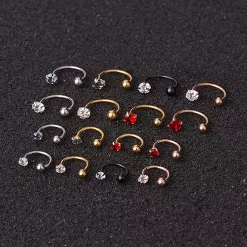 Серьги-гвоздики для козелка, раковины, хряща, нержавеющая сталь, Daith, 6/8 мм, циркон, 1 шт., мочка, горячая распродажа, популярные серьги-гвоздики, высокое качество, уникальные ювелирные изделия Silver White 8mm