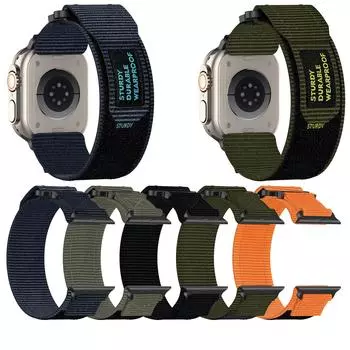Trail Loop для Apple Watch Band 45 мм, 44 мм, 49 мм, 40 мм, 41 мм, 38 мм, 44 мм, нейлоновый браслет iWatch series 9, 8, 7, 6, 5, 4, 3 se ultra 2, ремешок 38/40/41mm чёрный
