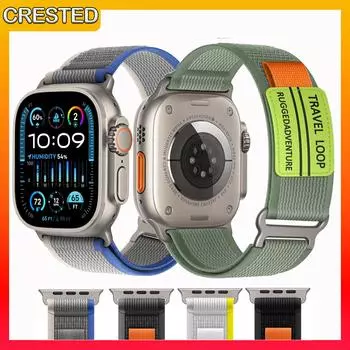 Trail Loop для Apple Watch Ultra 2 Band 49 мм iWatch Series 9 41 мм 45 мм Sport Loop Band 42 мм 38 мм 40 мм 44 мм для Apple Watch Ultra Series SE 6 5 4 3 2 1 38-40-41mm(5.5-7.87inch) сине серый