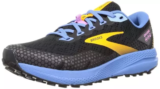 Trail Running Shoes Lightweight Cushion Divide 3 cm B [Brooks] Women s Black/Blue_Ladies 22.5