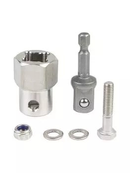 Trailer drill bit adapter with 0.5-inch sleeve-silver short