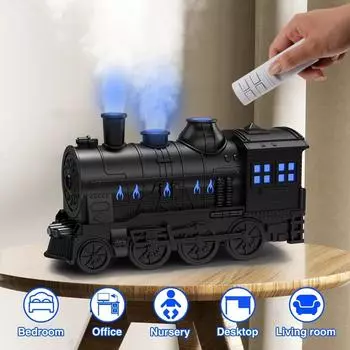 Train Air Humidifier Ultrasonic Aromatherapy Diffusers Mist Maker Fragrance Essential Oil Aroma Difusor Remote Control чёрный