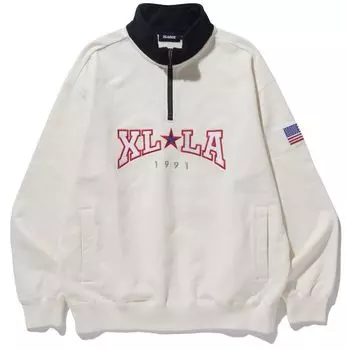 Свитшот XLLA на молнии до половины, молочно-белый [Очень большой] Мужской
