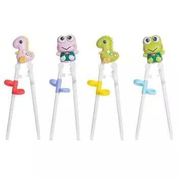 Training Chopsticks Cute Dinosaur-Frog Easy to Use Learning Chopsticks for Kid with Attachable for Child Adults Beginner