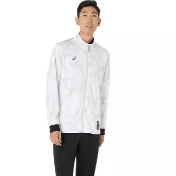 Training Wear Dry Graphic Stretch Knit Jacket 2031E985 Unisex Adults 100 2XL [ASICS] (Brilliant White)